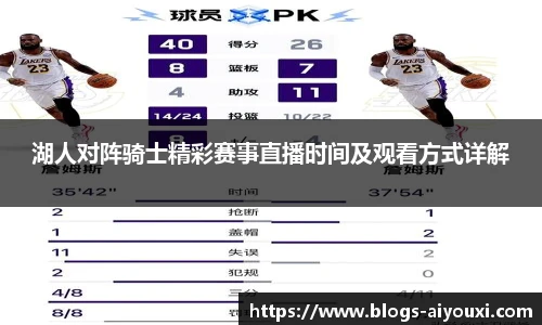湖人对阵骑士精彩赛事直播时间及观看方式详解